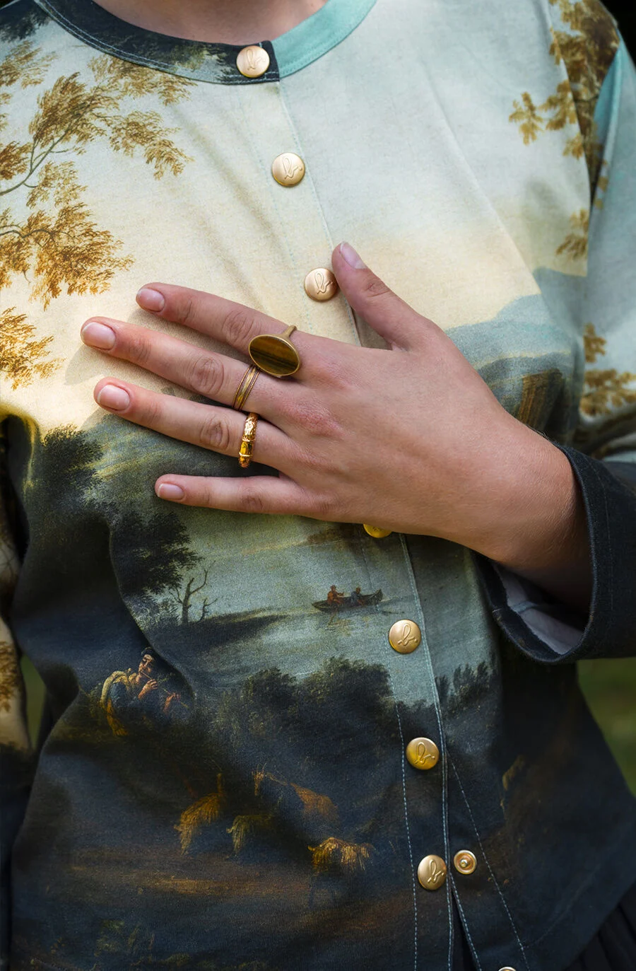 cotton cardigan agnès b. inspired by the Louvre